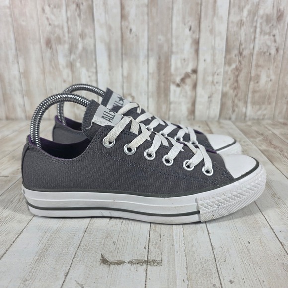 Converse Shoes - Converse Chuck Taylor All Star Low Top Grey Purple Womens 7 Sneakers 525960F